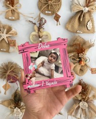 Çit Şeklinde Ahşap Çerçeve Magnet – Balonlu Bebek