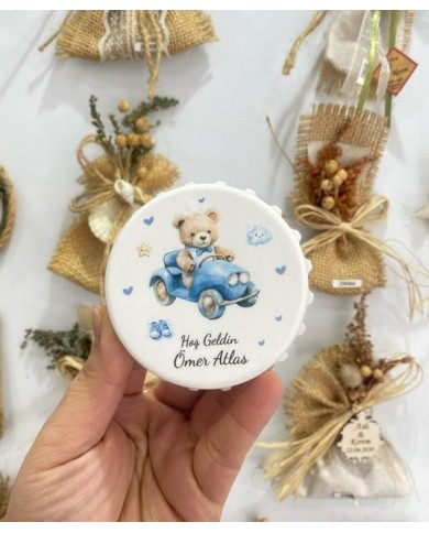 Araba Süren Ayı Teddy Temalı Kapak Açacak Magnet