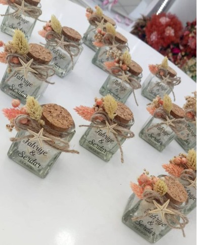 Jel Mumlu Kare Şişe Nikah Şekeri