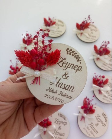 Ahşap yuvarlak nikah şekeri