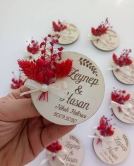 Ahşap yuvarlak nikah şekeri