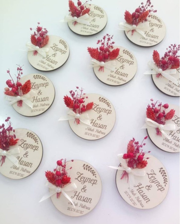 Ahşap yuvarlak nikah şekeri