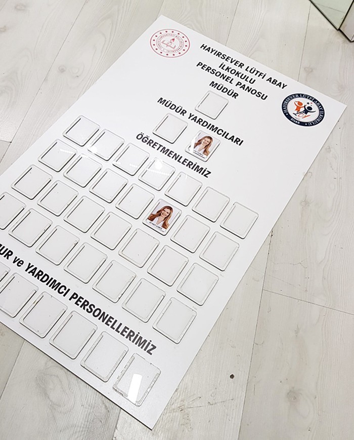 Resimli Okul Personel Panosu