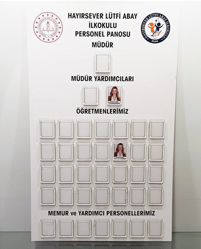 Resimli Okul Personel Panosu